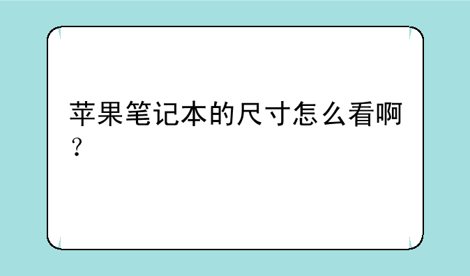 苹果笔记本的尺寸怎么看啊？
