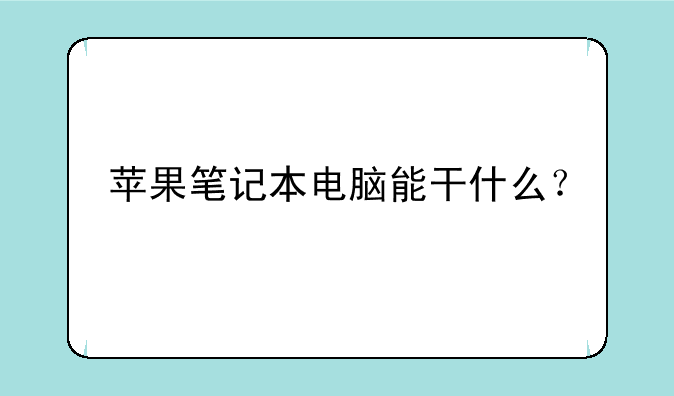 苹果笔记本电脑能干什么？