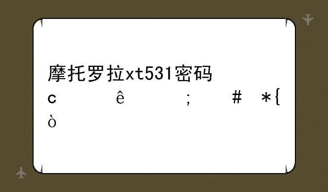 摩托罗拉xt531密码忘记了怎么办？