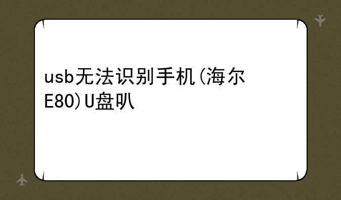 usb无法识别手机(海尔E80)U盘可以为什么