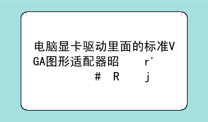 电脑显卡驱动里面的标准VGA图形适配器是有什么用的