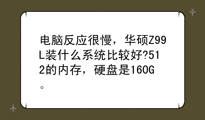 电脑反应很慢，华硕Z99L装什么系统比较好?512的内存，硬盘是160G。