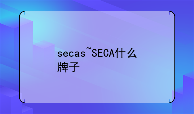 secas~SECA什么牌子