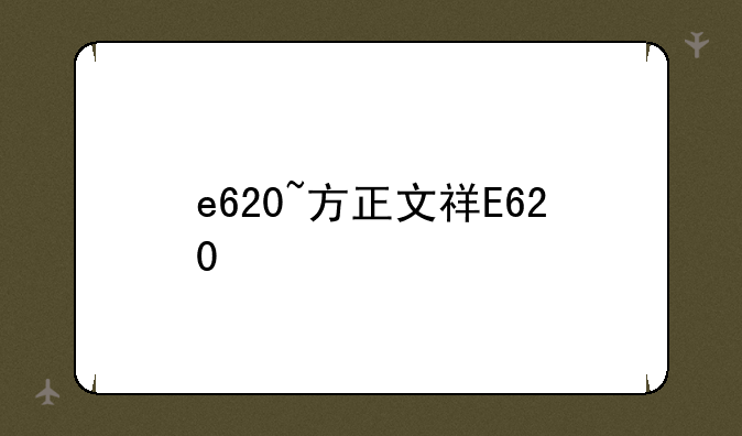 e620~方正文祥E620