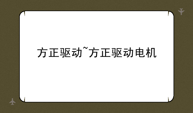 方正驱动~方正驱动电机