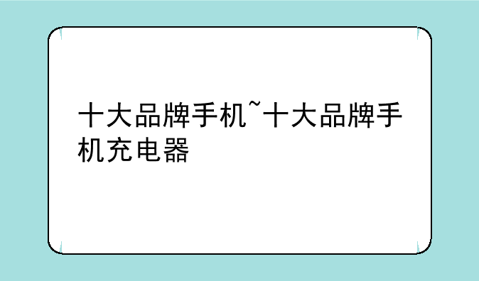 十大品牌手机~十大品牌手机充电器